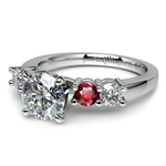 Vintage Inspired Ruby & Diamond Five Stone Ring In Platinum | Thumbnail 04