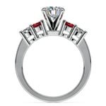 Vintage Inspired Ruby & Diamond Five Stone Ring In White Gold | Thumbnail 02