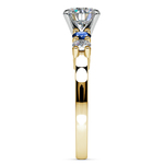 Vintage 5 Stone Diamond & Sapphire Ring In Yellow Gold | Thumbnail 03