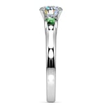 Round Emerald Gemstone Engagement Ring in Platinum | Thumbnail 03