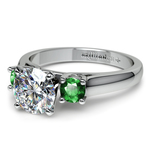 Round Emerald Gemstone Engagement Ring in Platinum | Thumbnail 04