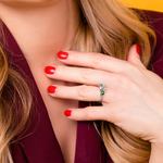Round Emerald Gemstone Engagement Ring in White Gold | Thumbnail 06