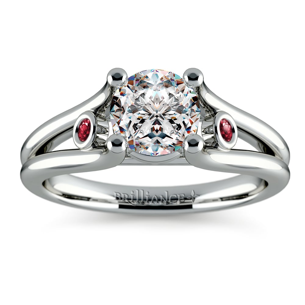 Buy Pretty Jewels Round Cut Red Ruby & White Cubic Zirconia Solitaire W/Accents  Engagement Ring in 925 Sterling Silver at Amazon.in
