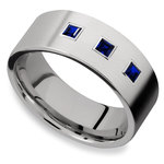 Saphirus - Sapphire & Titanium Mens Engagement Ring | Thumbnail 03