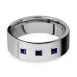 Saphirus - Sapphire & Titanium Mens Engagement Ring | Thumbnail 04