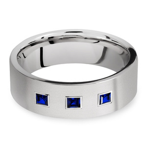 Saphirus - Sapphire & Titanium Mens Engagement Ring