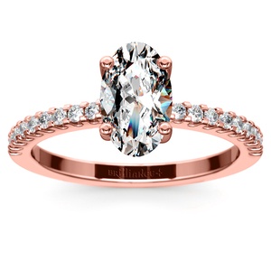 Scallop Diamond Engagement Ring in Rose Gold (1/5 ctw)