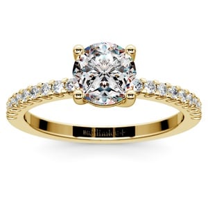 Scallop Diamond Engagement Ring in Yellow Gold (1/5 ctw)