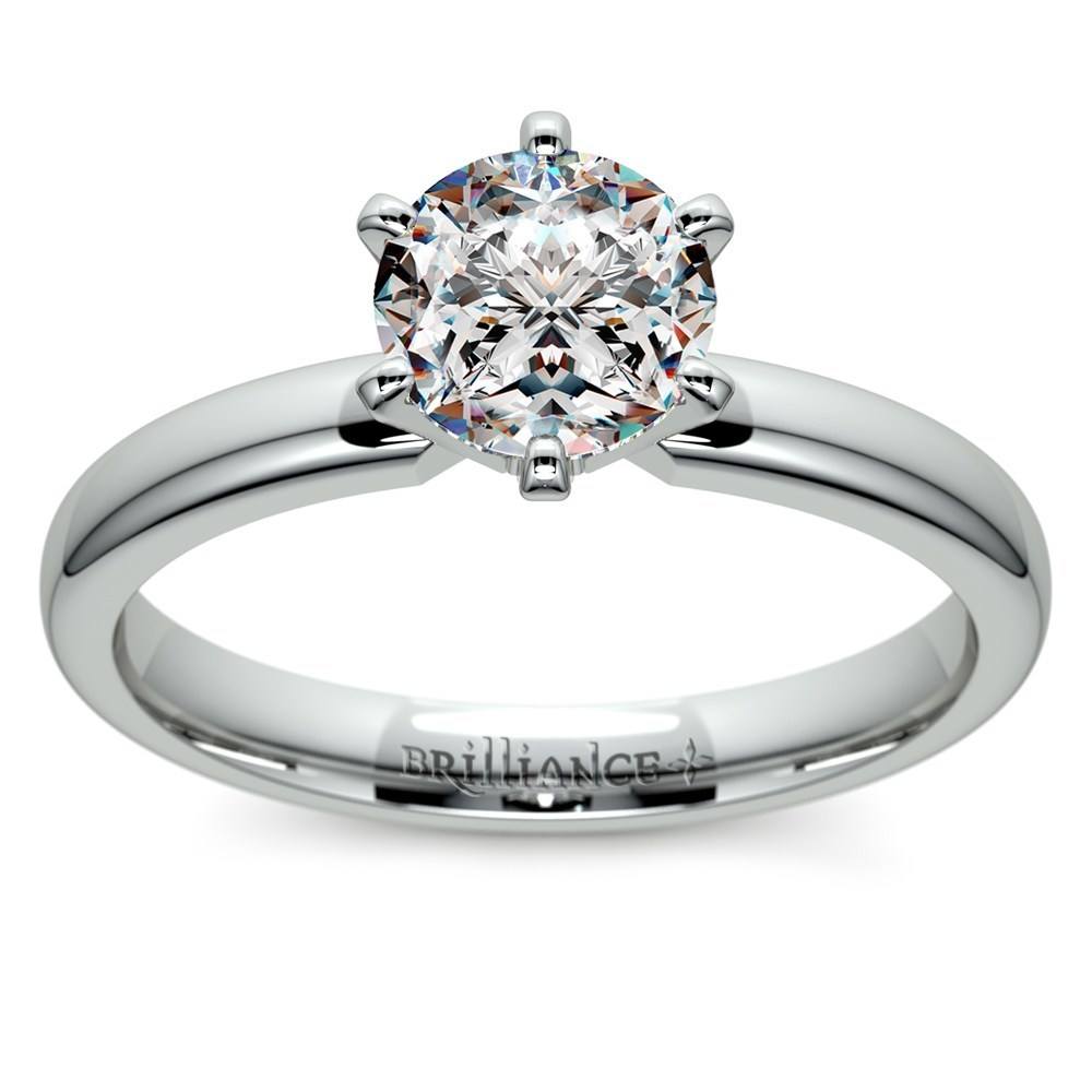 Six-Prong Solitaire Engagement Ring in White Gold (2.5 mm) | Zoom