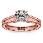 Split Shank Cathedral Rose Gold Rope Engagement Ring | Thumbnail 01