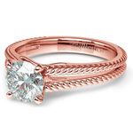 Split Shank Cathedral Rose Gold Rope Engagement Ring | Thumbnail 04