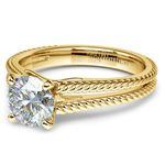Split Shank Cathedral Yellow Gold Rope Engagement Ring | Thumbnail 04