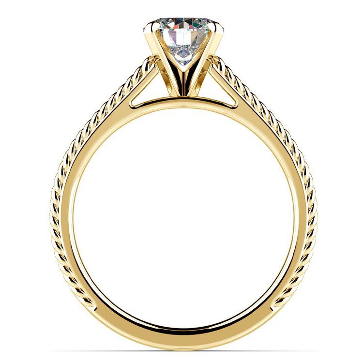 Split Shank Cathedral Yellow Gold Rope Engagement Ring | 02