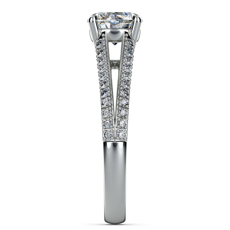 Beautiful Split Shank Diamond Engagement Ring in White Gold | 03