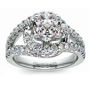 Split Shank Diamond Wrap Engagement Ring in Platinum