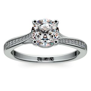 Diamond Gallery Engagement Ring With A Split Shank Design
