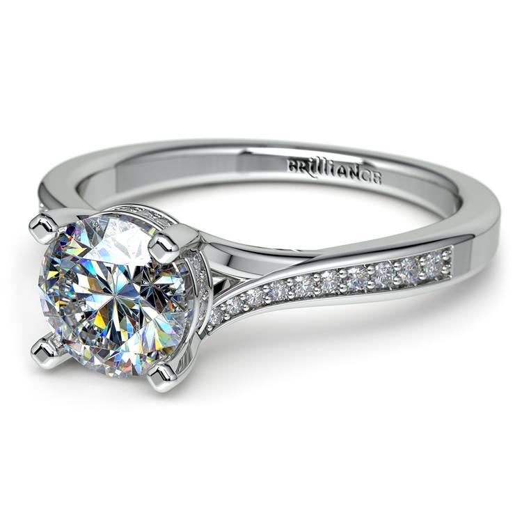Diamond Gallery Engagement Ring - Split Shank Design