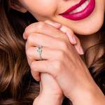 Split Shank Micropave Diamond Engagement Ring in White Gold | Thumbnail 07