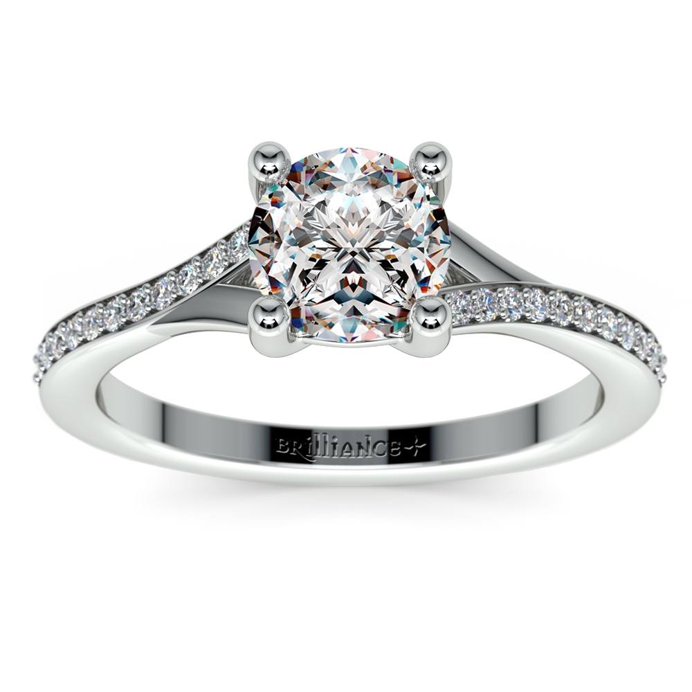 Design your own engagement ring Bold diamond band cathedral engagement