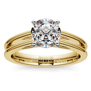 Split Shank Solitaire Engagement Ring in Yellow Gold