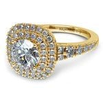 Double Halo Square Diamond Ring Setting In Yellow Gold (3/4 Ctw) | Thumbnail 04