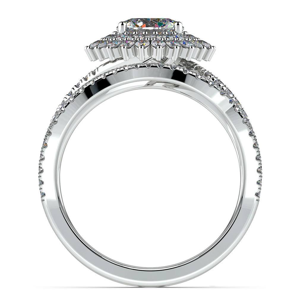 White Heart Sunburst Ring - Gold main image 1