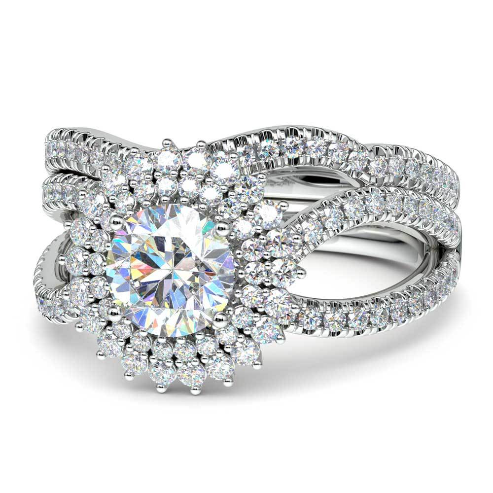 White Heart Sunburst Ring - Gold main image 0