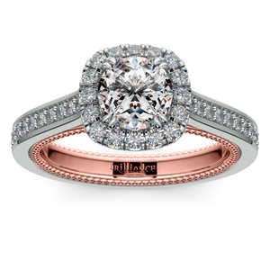 Antique Inspired Rose And White Gold Diamond Engagement Ring