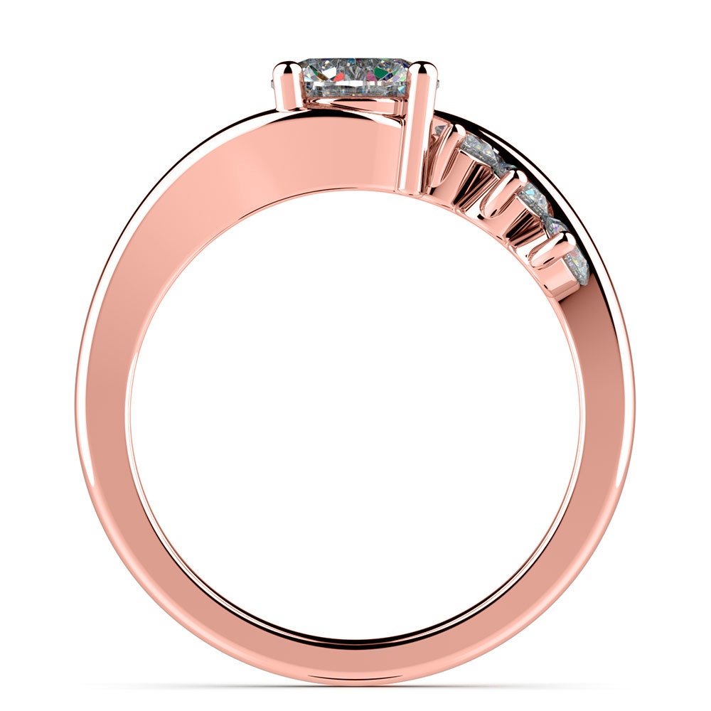 Swirl Style Diamond Engagement Ring in Rose Gold | 02