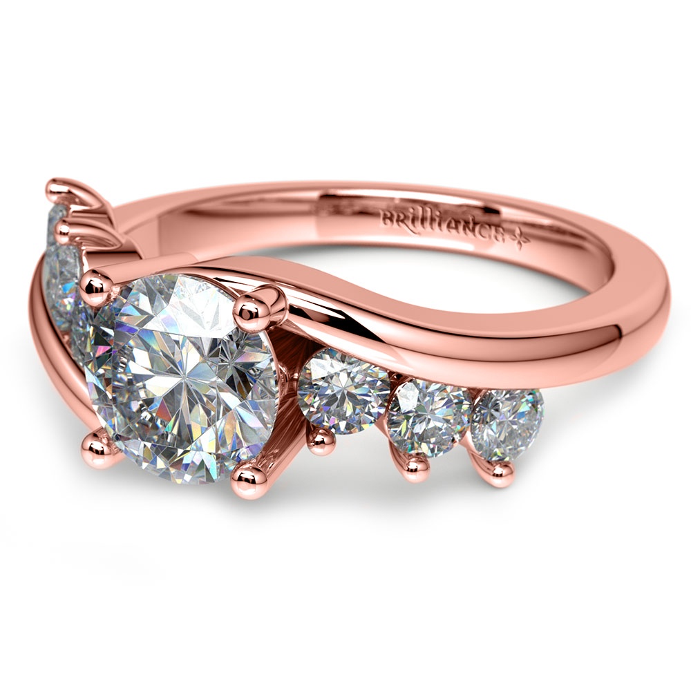 Swirl Style Diamond Engagement Ring in Rose Gold | 04
