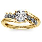 Swirl Style Diamond Engagement Ring in Yellow Gold | Thumbnail 01
