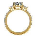 Yellow Gold Three Stone Moissanite Ring (7.5mm) | Thumbnail 04