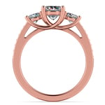 Rose Gold Three Stone Engagement Ring With Trellis Design | Thumbnail 02