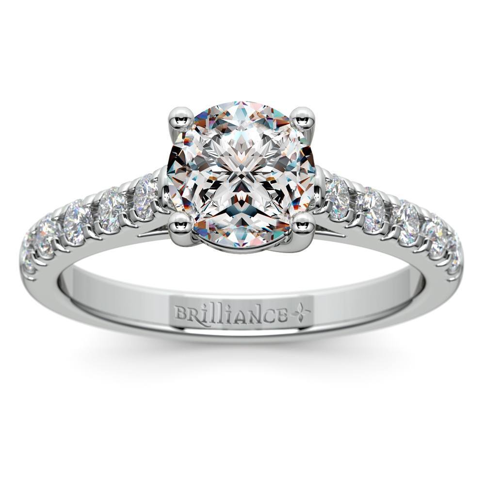 Trellis Diamond Engagement Ring in White Gold | Zoom
