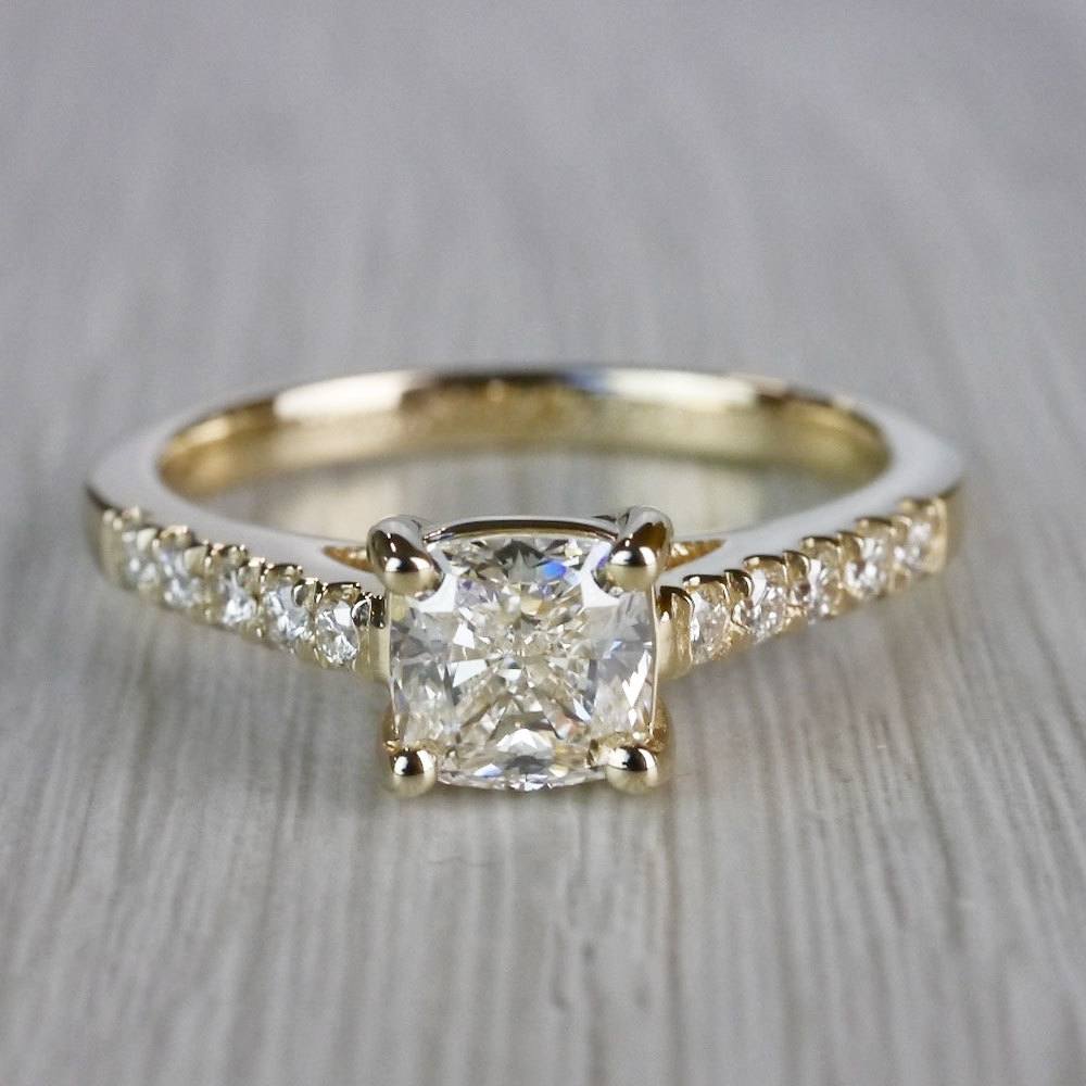 Trellis Setting Engagement Ring In Yellow Gold