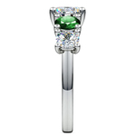 Trellis Emerald And Diamond Five Stone Ring In White Gold | Thumbnail 03