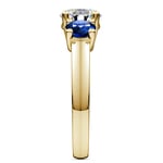 Three Stone Sapphire And Diamond Ring In Yellow Gold | Thumbnail 03