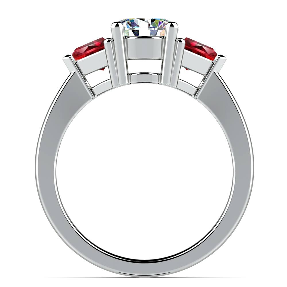 Trillion Cut Ruby Engagement Ring Setting In White Gold | 02