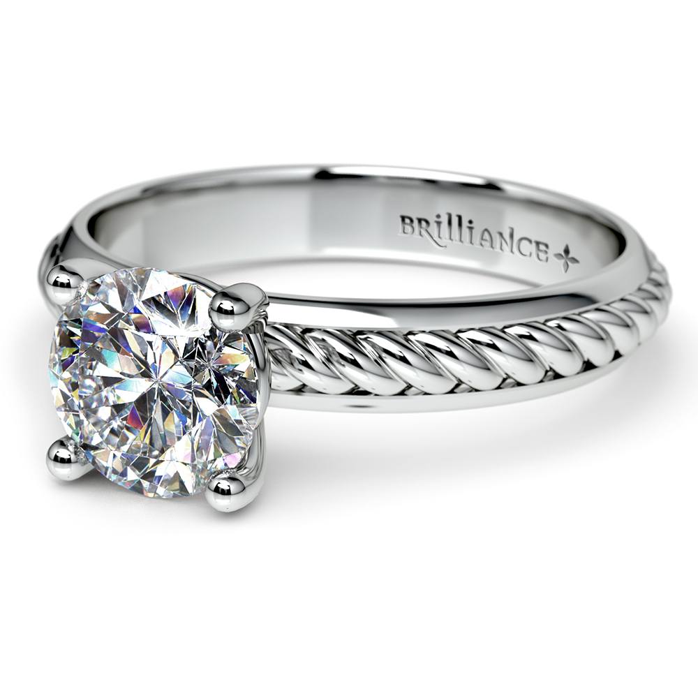 Twisted Rope Ring Setting Twisted Rope Diamond Ring Setting In Platinum