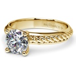 Twisted Rope Diamond Ring Setting In Yellow Gold | Thumbnail 04