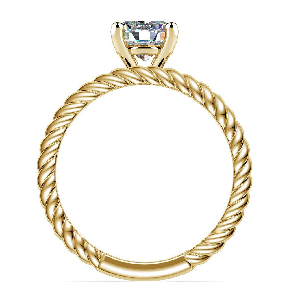 Twisted Rope Diamond Solitaire Bridal Set in Yellow Gold | 02