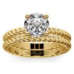 Twisted Rope Diamond Solitaire Bridal Set in Yellow Gold | Thumbnail 01