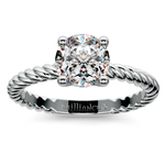 Twisted Rope Solitaire Engagement Ring in Palladium | Thumbnail 01