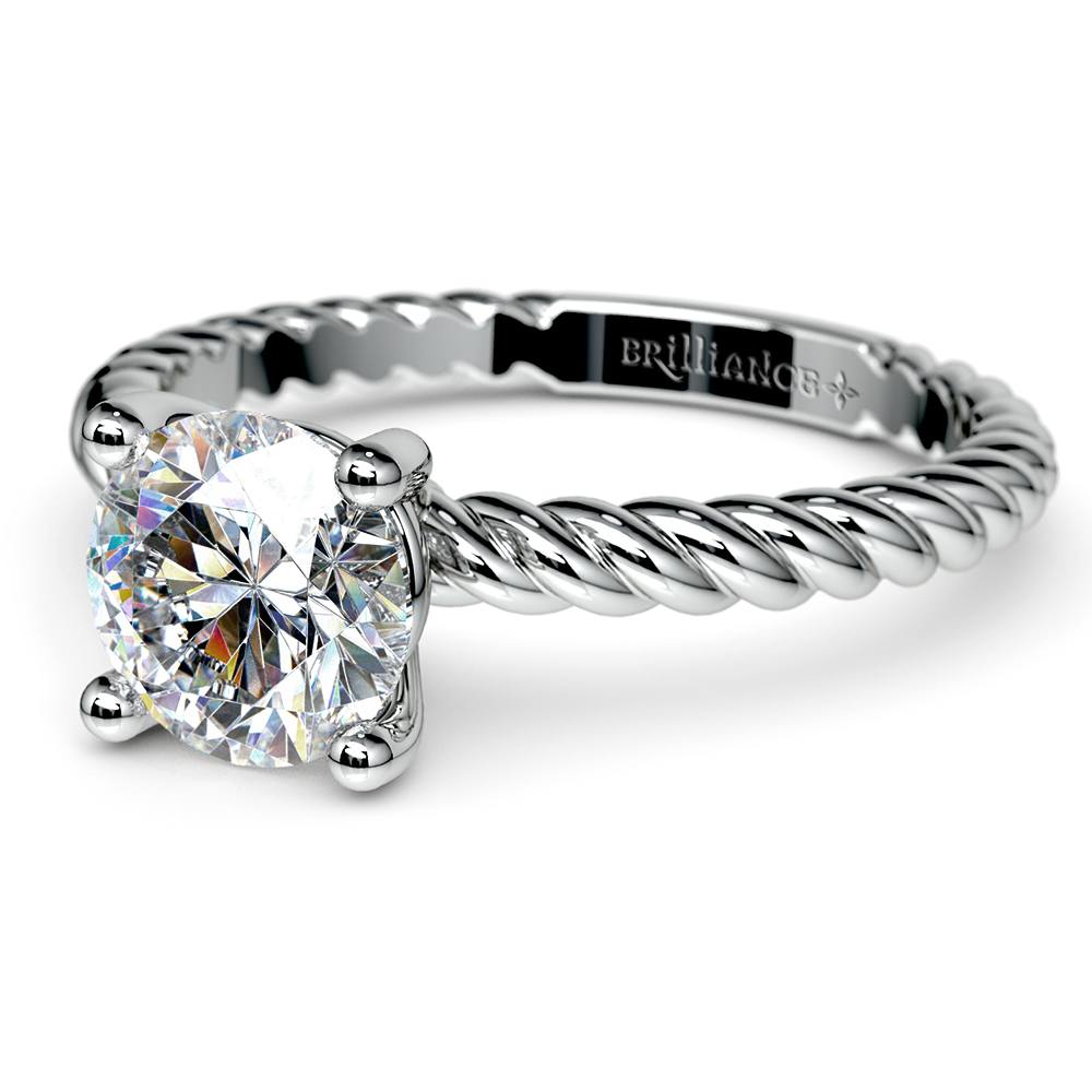 Twisted Rope Engagement Ring Setting In Platinum | 04