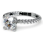 Twisted Rope Solitaire Engagement Ring in White Gold | Thumbnail 04