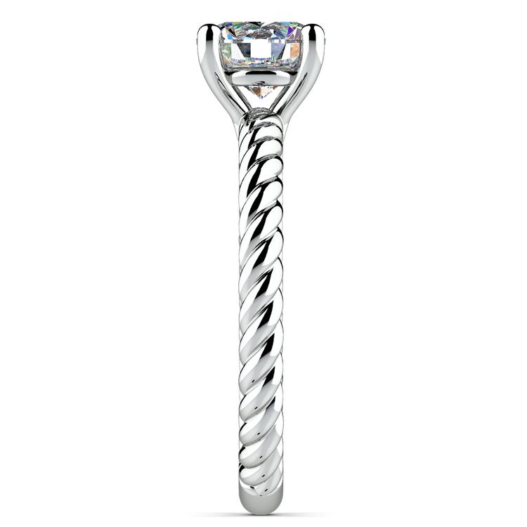Twisted Rope Solitaire Engagement Ring in White Gold | 03