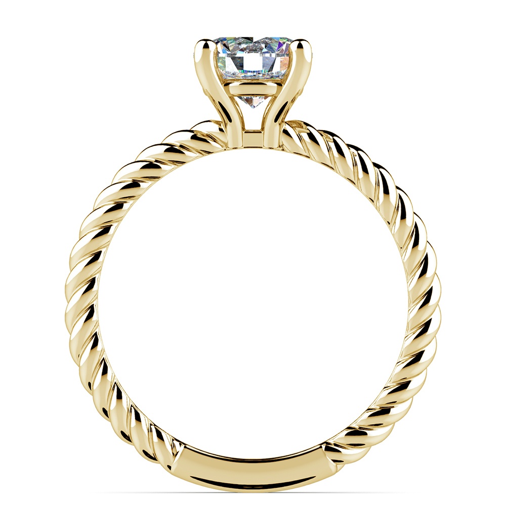 Twisted Rope Engagement Ring Setting In Yellow Gold | 02