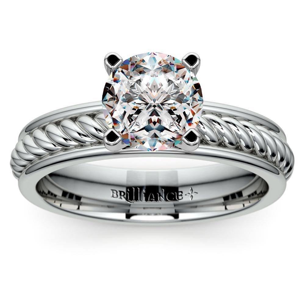 Twisted Rope Ring Setting Tulip Setting Ring With Twisted Rope Band In PlatinumTulip Setting Ring ...