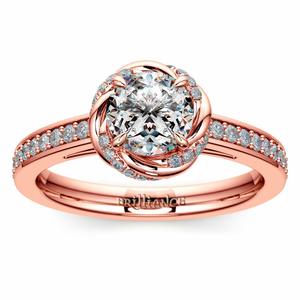 Twisted Vine Halo Engagement Ring In Rose Gold