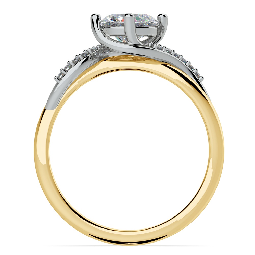 Twisted Vintage Diamond Engagement Ring in Two-Tone Gold | 02